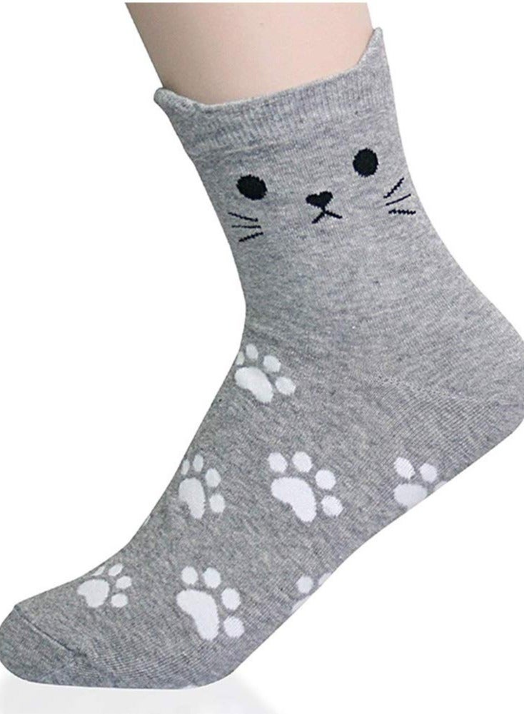 5 Pack Winter Warm House Socks Womens Grils Cute Animal Lightweight Breathable No Show Dogs Cats Cotton Casual Crew Funny Lovely Pattern Crazy Owl Print Novelty Fun Gifts Home - Image 4