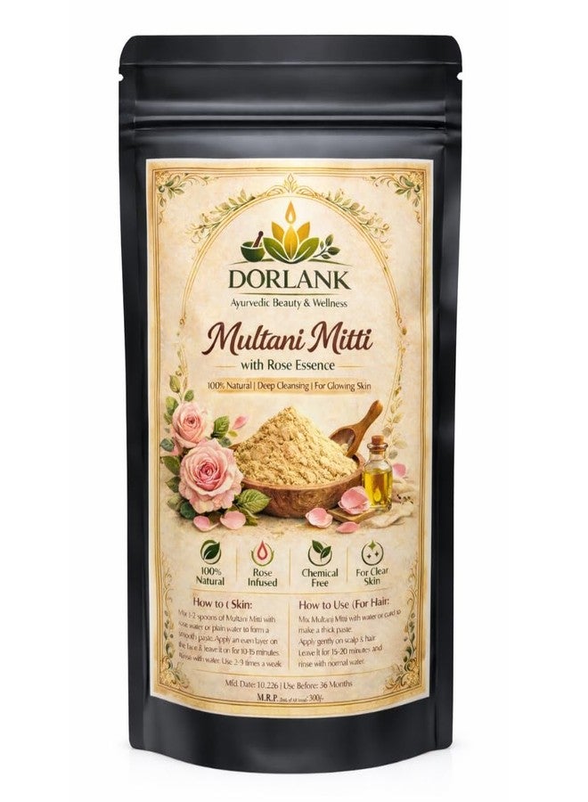 DORLANK 100% Natural Multani Mitti Powder For Face Skin And Hair Care Removes Dead Skin, Cleanses Pores, Reduces Dandruff & Glowing Skin (200g) - Image 1