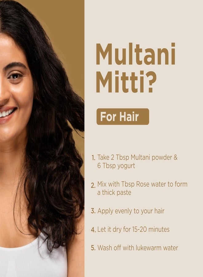 DORLANK 100% Natural Multani Mitti Powder For Face Skin And Hair Care Removes Dead Skin, Cleanses Pores, Reduces Dandruff & Glowing Skin (200g) - Image 4