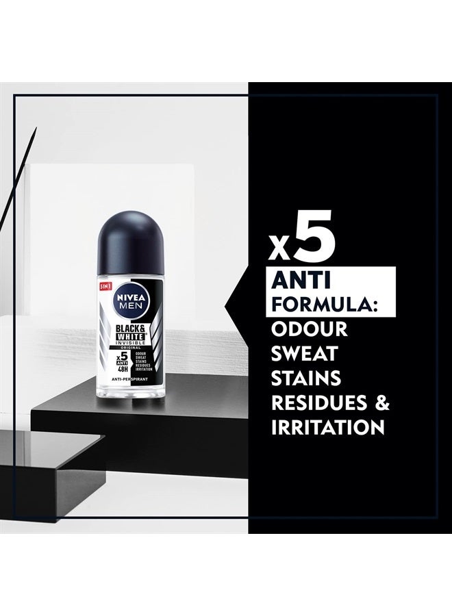 Nivea نيفيا للرجال رول أون غير مرئي للأسود والأبيض 50 مل - Image 3