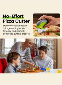 LENND Pizza Cutter Wheel with Protective Blade Cover, Ergonomic Pizza Slicer (Green)  - Image 2