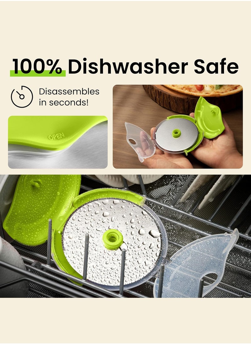 LENND Pizza Cutter Wheel with Protective Blade Cover, Ergonomic Pizza Slicer (Green)  - Image 5