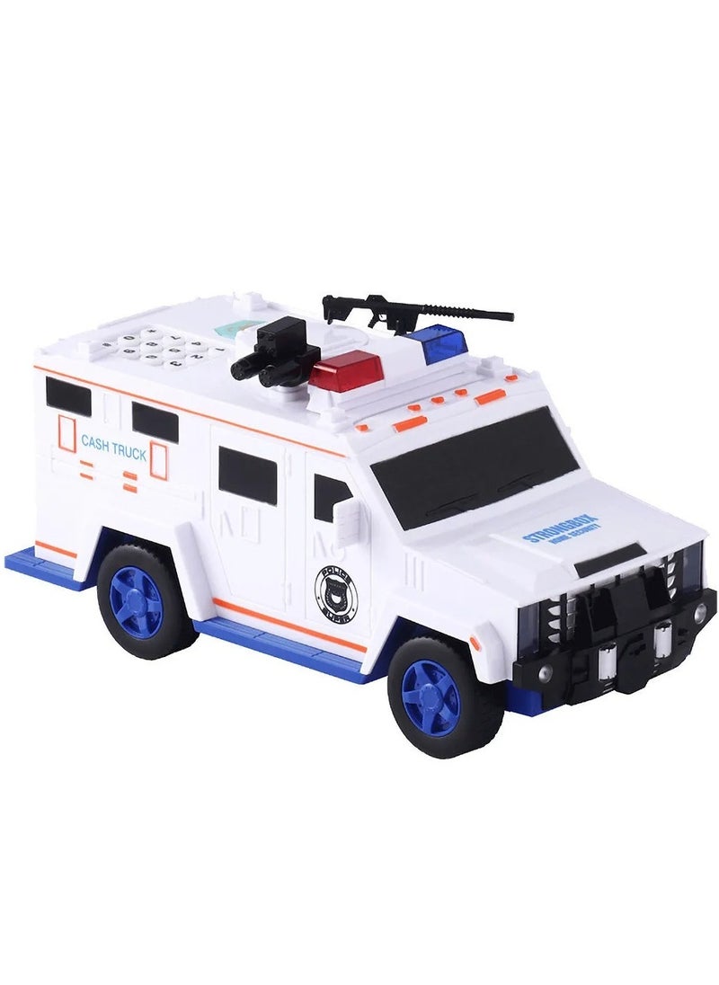Toy Box - Fingerprint Password Cash Truck Car Piggy Bank Kid Money Box Coin Paper Bank Safe Saving Storage Box Music Coin Toy - Image 1