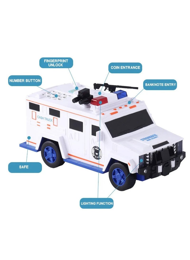 Toy Box - Fingerprint Password Cash Truck Car Piggy Bank Kid Money Box Coin Paper Bank Safe Saving Storage Box Music Coin Toy - Image 1