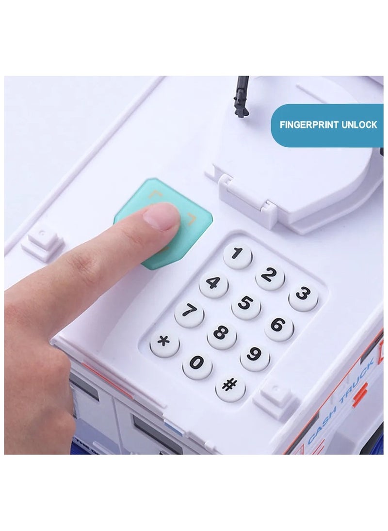 Toy Box - Fingerprint Password Cash Truck Car Piggy Bank Kid Money Box Coin Paper Bank Safe Saving Storage Box Music Coin Toy - Image 1