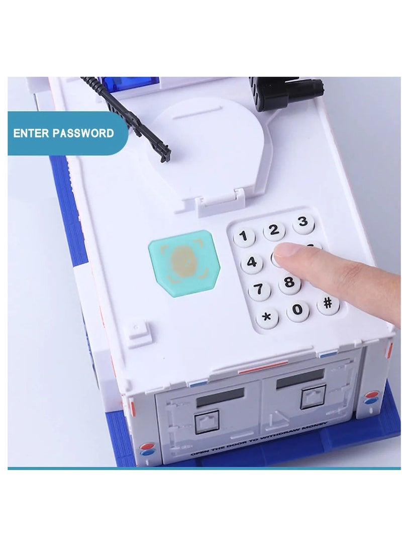 Toy Box - Fingerprint Password Cash Truck Car Piggy Bank Kid Money Box Coin Paper Bank Safe Saving Storage Box Music Coin Toy - Image 1