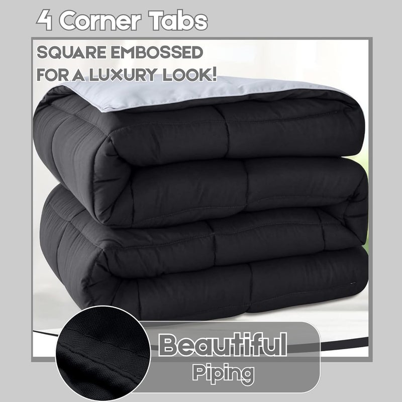 FOAM CRAFT 3 Piece Bed Comforter Set - Black/Grey, Full Size (200 x 200cm) - Image 4