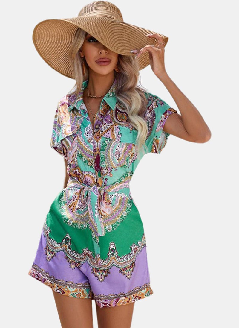 يونيكي جمبسوت مطبوع أخضر - Image 2