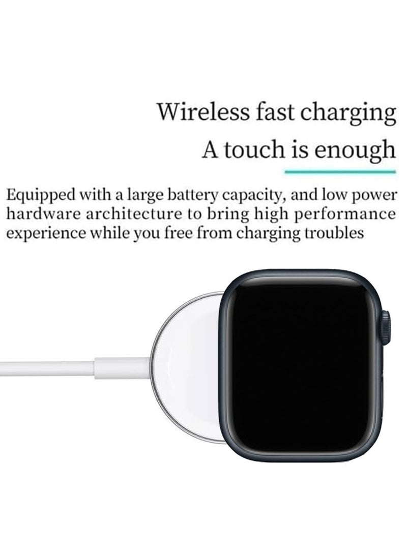 Telzeal - Telzeal S9 2.2 Inch Full Screen AMOLED Display Smart Watch With 3 Pair Strap and Wireless Charger For Ladies and Gents Black - Image 1