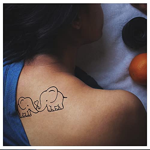 Comet Busters Couple Temporary Tattoo - Elephant - Cute Body Tattoo Body Sticker (BT047) - Image 3