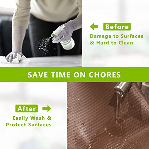 Anze Shelf Liner Cabinet Liners for Kitchen, Non Adhesive Drawer Liner, Durable Washable Waterproof Fridge Refrigerator Mat Pantry Shelf Protector Liner for Shelves, Cupboard, Coffee 11.8 x 236.2 inches - Image 4