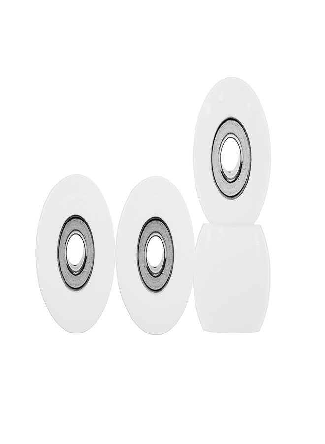 Teak Tuning Eco 85D CNC Poly Fingerboard Wheels - Rounded Shape, 7.5mm Dia, 5mm Wide - White Colorway - Image 1