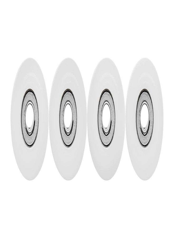 Teak Tuning Eco 85D CNC Poly Fingerboard Wheels - Rounded Shape, 7.5mm Dia, 5mm Wide - White Colorway - Image 3
