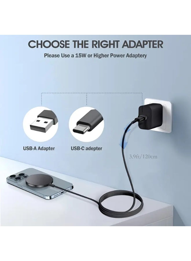 Arabash 15W Magnetic Wireless Charger for iPhone 16/16 Pro/16 Plus/15/15 Pro/14/13/12 Series - Strong magnetic attraction, stable and easy to use, compact design suitable for travel and home, perfect holiday gift, wireless charging pad, elegant cylindrical design, secure phone grip - Image 3