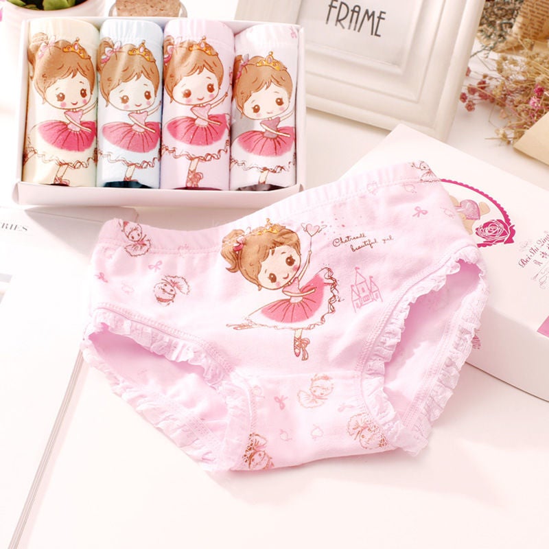 Kids Cotton Triangle Underwear for Girls BH030 color mix and match
