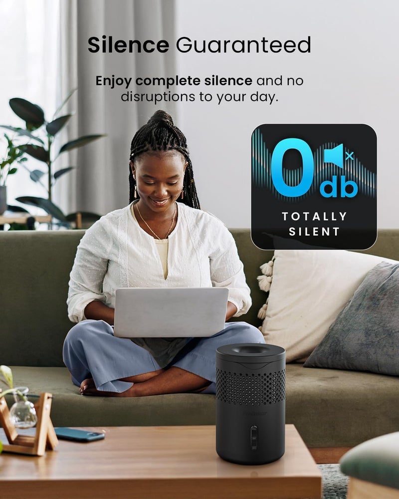 Pro Breeze Osmo® Dehumidifier - Silent & Refillable Moisture Absorber for Damp & Condensation at Home, Bedroom, Wardrobe, Car - Bathroom Mould Remover with 700g Refillable Tablet - Black - Image 5