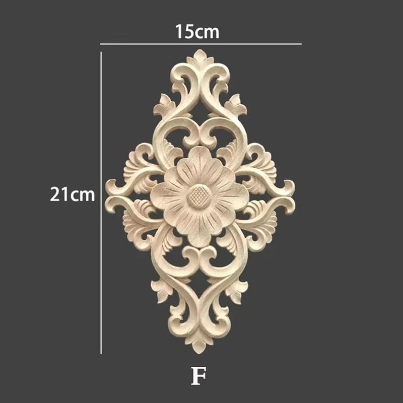 Classic Wood Carving Flower Patch Decorative Cabinet Door Solid Wood Color 3 - Image 3
