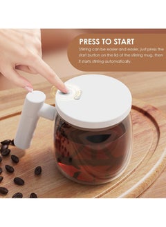 SUPREMIUM Self Stirring Mug - 13.5oz Electric Mixing Cup for Coffee, Hot Chocolate, Milk & Protein Powder - Durable Borosilicate Glass, Spill-Proof Lid - Easy to Use & Clean  - Image 2