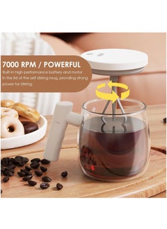 SUPREMIUM Self Stirring Mug - 13.5oz Electric Mixing Cup for Coffee, Hot Chocolate, Milk & Protein Powder - Durable Borosilicate Glass, Spill-Proof Lid - Easy to Use & Clean  - Image 4