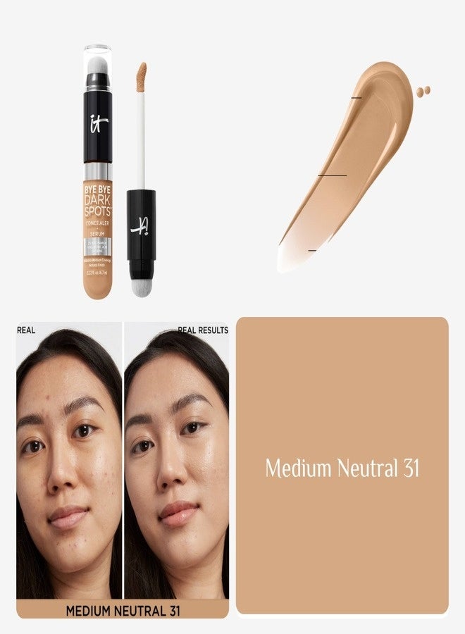 IT Cosmetics Bye Bye Dark Spots Concealer + Serum with Niacinamide & Hyaluronic Acid Medium Neutral 31 – Buildable Hydrating Coverage, 0.22 oz / 6.7 mL - Image 4