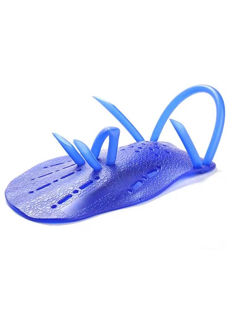 دولفين مجاذيف اليد للتدريب على السباحة بأشرطة سيليكون قابلة للتعديل، أزرق - Image 2