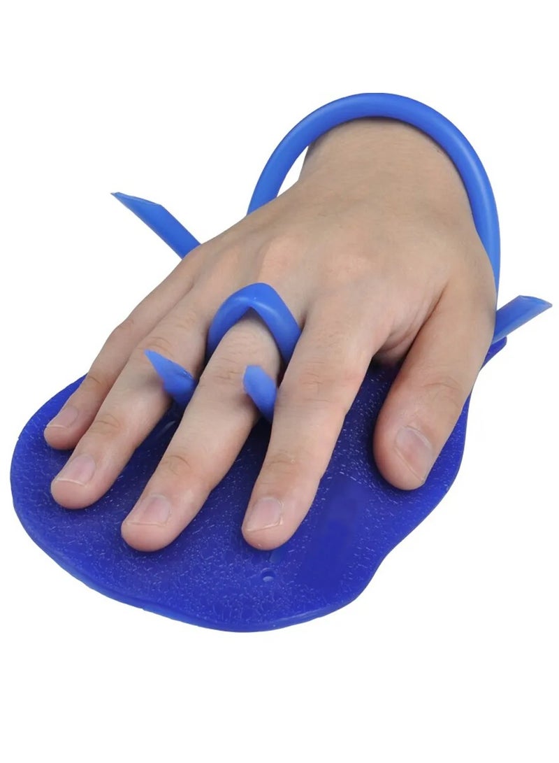 دولفين مجاذيف اليد للتدريب على السباحة بأشرطة سيليكون قابلة للتعديل، أزرق - Image 3