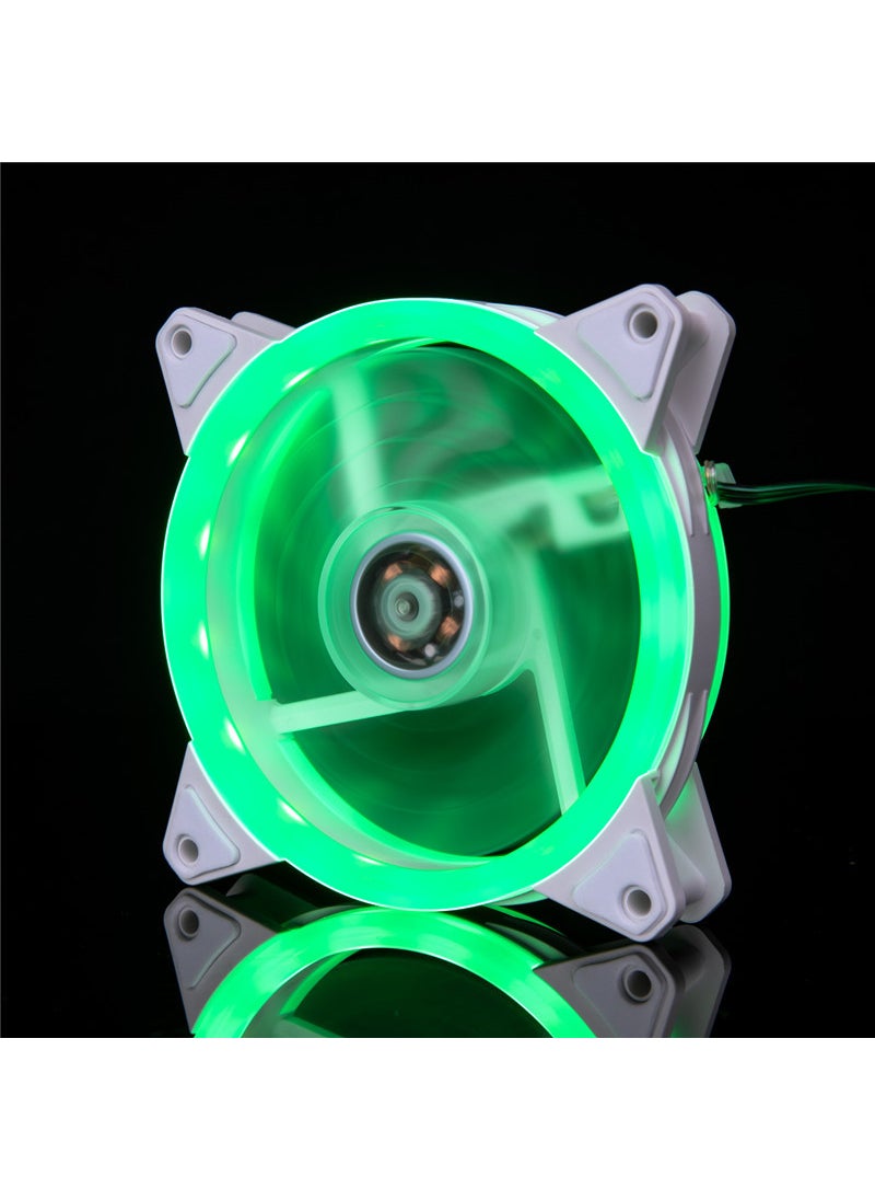 Generic Aurora Eclipse 16LED 12025 Dual Ring PC Case FanDouble ring White Box green light Double ring White Box green light 