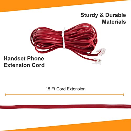 iSoHo Phones: Telephone Cords for Landline Phones – 15FT Phone Cords for Landline Phones to Wall Jack - Superb Sound Quality, Sturdy Materials - Crimson Red - Fits All RJ11 Phone Plug-ins - Image 5