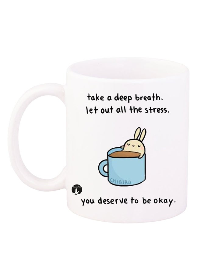 RYN Printed Coffee Mug White/Black/Blue 11ounce