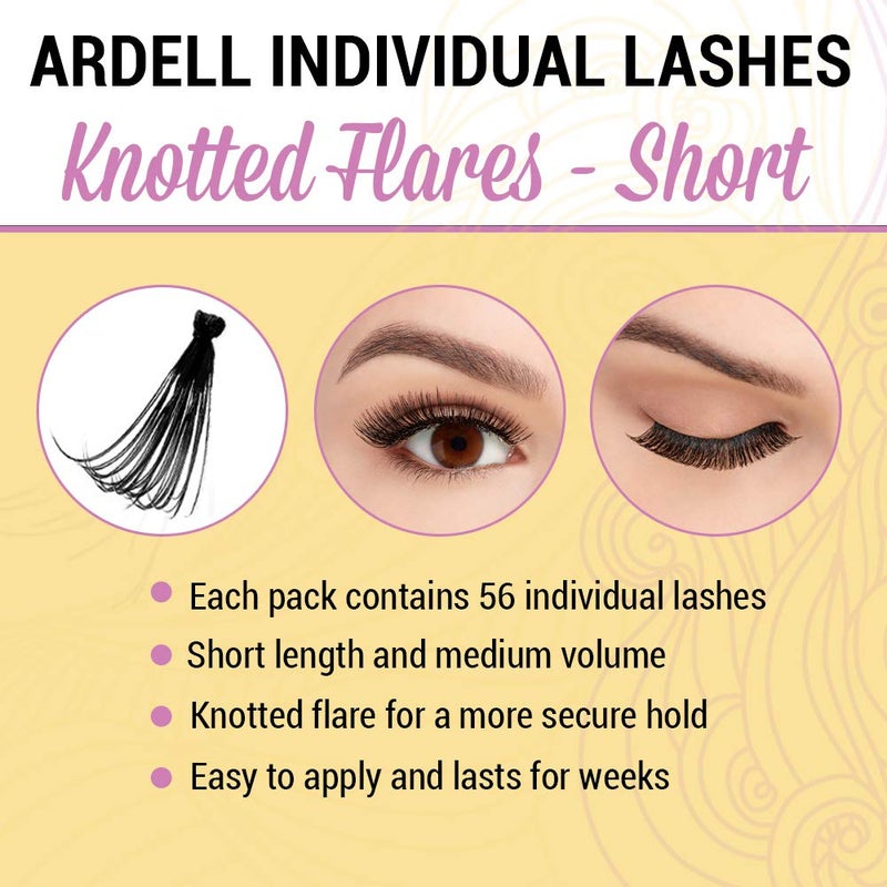 Andrea Individual Lashes Knotted Flares, Short - Black, Lightweight, Natural Look DIY Lash Clusters, Eyelash Extension Kit, 4 Pack - Image 3