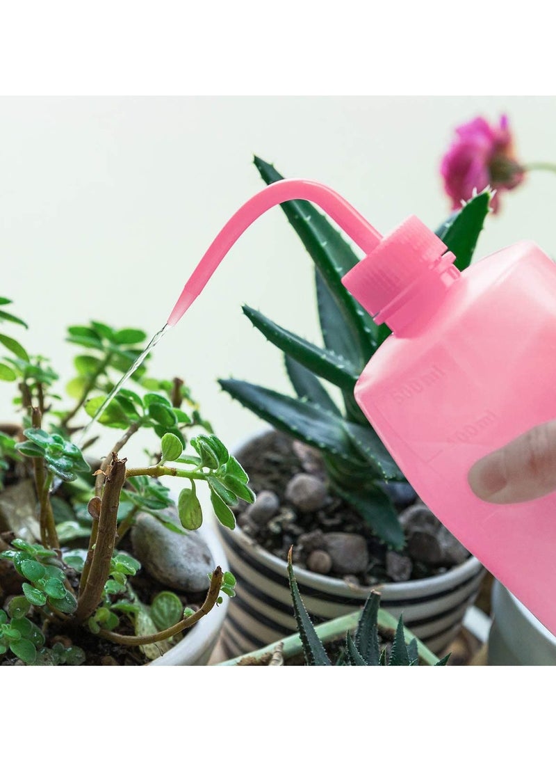 Excefore زجاجة غسيل ضغط زجاجة سقي النباتات العصارية زجاجة غسل الوشم زجاجة غسيل مختبر بلاستيكية زجاجة غسيل أمان، علبة سقي للنباتات المنزلية بفم ضيق منحنٍ 2 عبوة 250 مل - Image 3