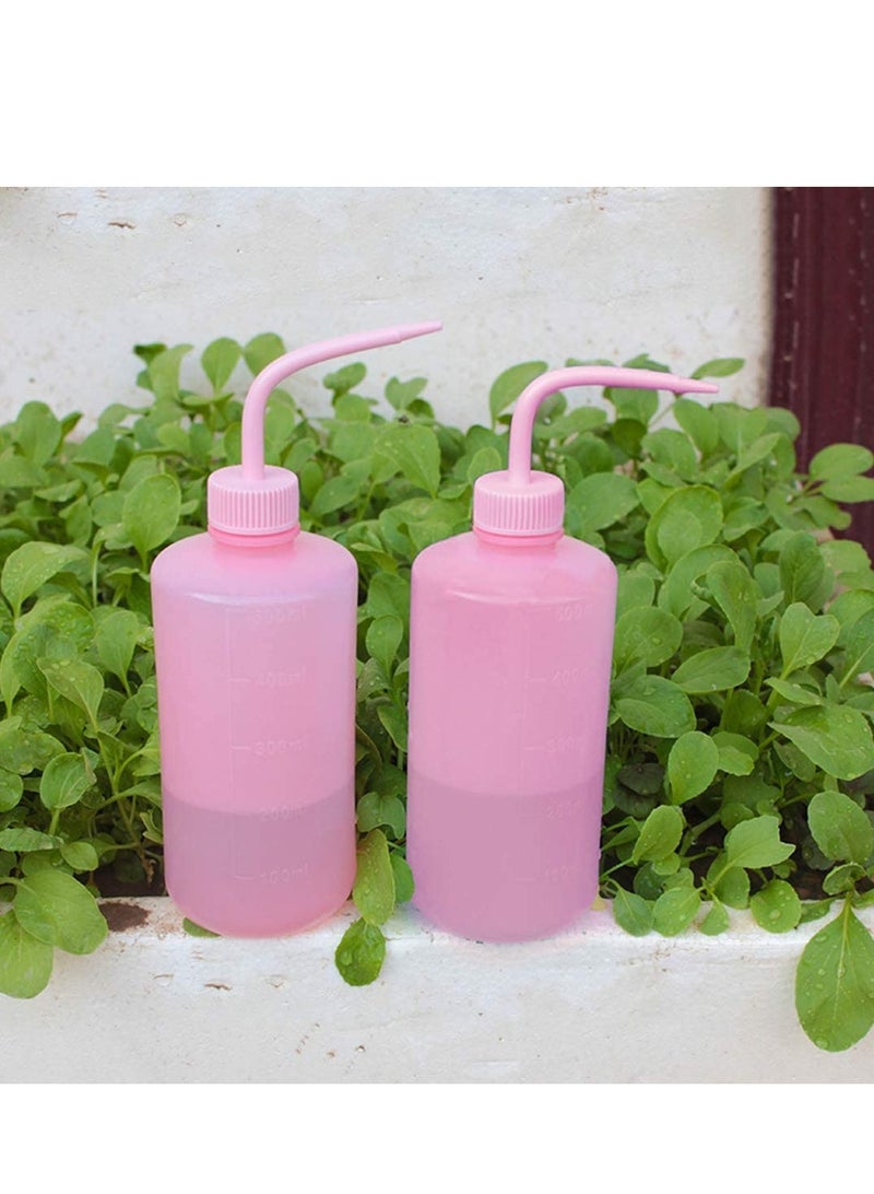 Excefore زجاجة غسيل ضغط زجاجة سقي النباتات العصارية زجاجة غسل الوشم زجاجة غسيل مختبر بلاستيكية زجاجة غسيل أمان، علبة سقي للنباتات المنزلية بفم ضيق منحنٍ 2 عبوة 250 مل - Image 4