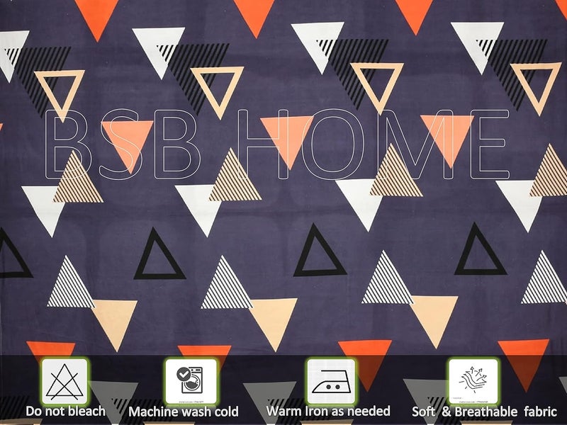 BSB HOME® 100% قطن 160 TC ملاءات سرير مفرد مطبوعة بأزهار كبيرة مع 1 غطاء وسادة بحجم كينج، (60X90 بوصة، 4 X 6 أقدام، بني وأبيض) - Image 4