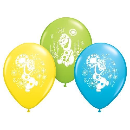 Qualatex Qualatex Officially Licensed Disney 12Inch Latex Balloons 6Count Frozen Olaf Colors may vary 