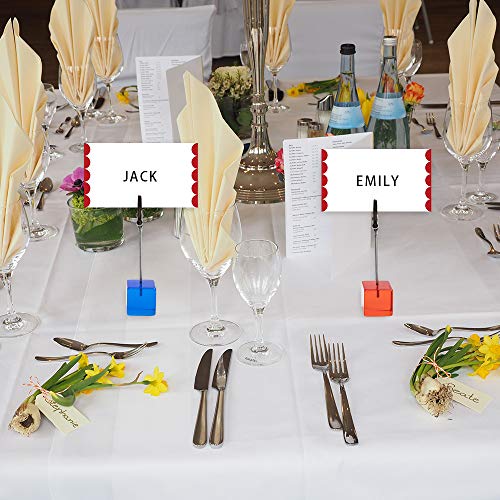 senover 10pcs Table Number Holder Name Place Card Holder Memo Clip Holder Stand Note Holder Pictures Card Paper Menu Clip (Colorful) - Image 5