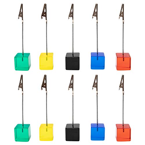 senover 10pcs Table Number Holder Name Place Card Holder Memo Clip Holder Stand Note Holder Pictures Card Paper Menu Clip (Colorful) - Image 1