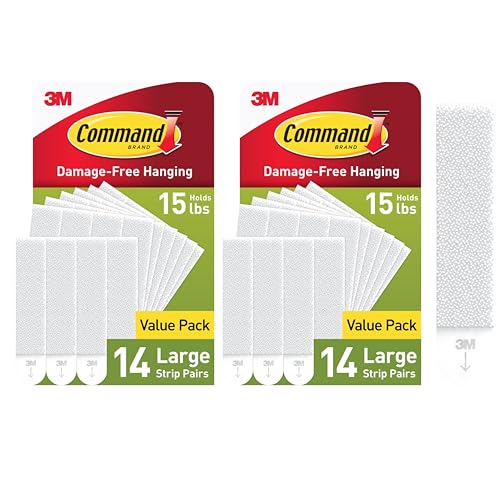 Command 15 lb Large Picture Hanging Strips 28 Pairs 56 Strips DamageFree Hanging Picture Hangers No Tools Wall Hanger for Home Decor White Adhesive - Image 1