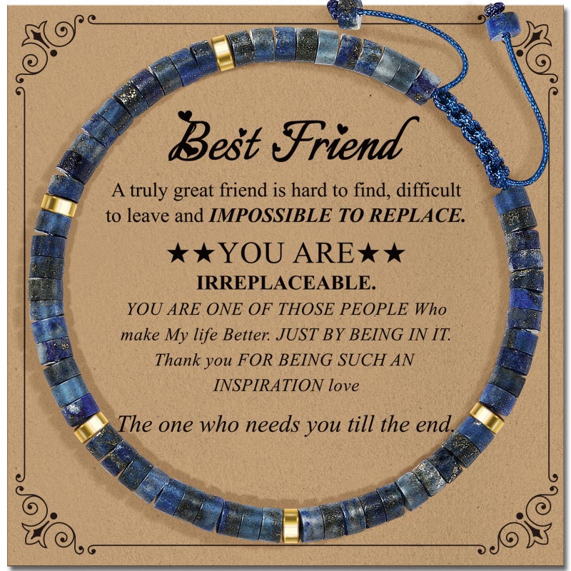 ZOKCC Friendship Bracelet Gifts for Women: Inspirational Natural Stone Bracelet for Women - Birthday Christmas Day Graduation Gifts for Friend, Sister, Bestie, BFF - Image 1
