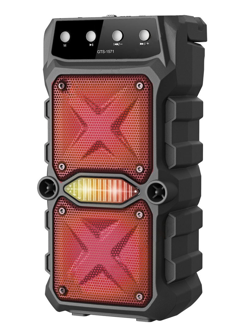 قريت نايس مكبر صوت لاسلكي يعمل بتقنية البلوتوث مع بطارية يمكن إعادة شحنها يتضمن ميكروفون و راديو FM وذاكرة TF و مدخل USB ومدخل MIC - Image 2