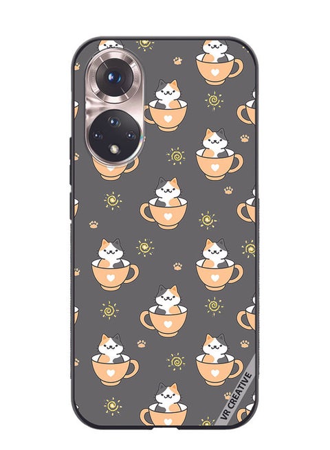Protective Case Cover For Honor 50 Cat In A Cup Design Multicolour