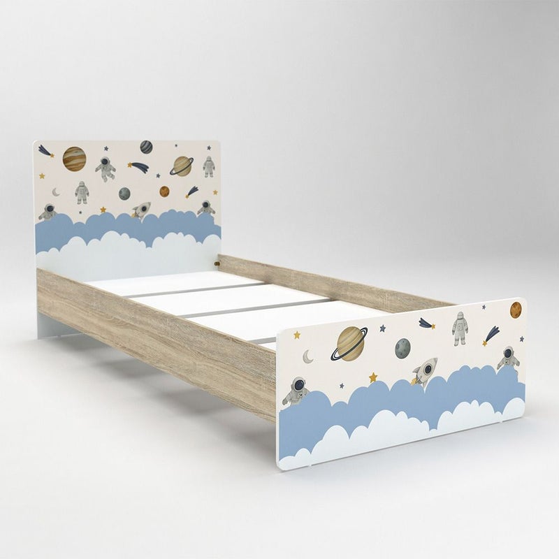 DANUBE HOME Kinder Space 90x200 Kids Bed | Modern Design Wooden Kids Bed Frame Furniture | Comfortable Bed (Mattress Not Included) - White & Sonoma Oak - Image 3