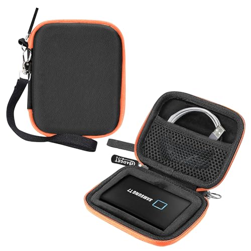 Gadgetbite SSD Case Cover Compatible for Samsung T7 / T7 Touch Portable SSD, Shockproof Storage Travel Organizer for T7 Touch 500GB 1TB 2TB (Orange) - Image 1