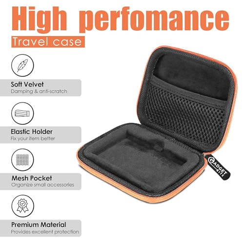 Gadgetbite SSD Case Cover Compatible for Samsung T7 / T7 Touch Portable SSD, Shockproof Storage Travel Organizer for T7 Touch 500GB 1TB 2TB (Orange) - Image 4