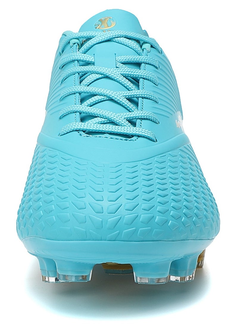 SKY WING Men And Women Soccer Shoes Adults FG Sole Sport Shoes Flexible Athletic Outdoor Cleats Lace Up Light Weight Training Football Shoes Mood Gold - Image 3