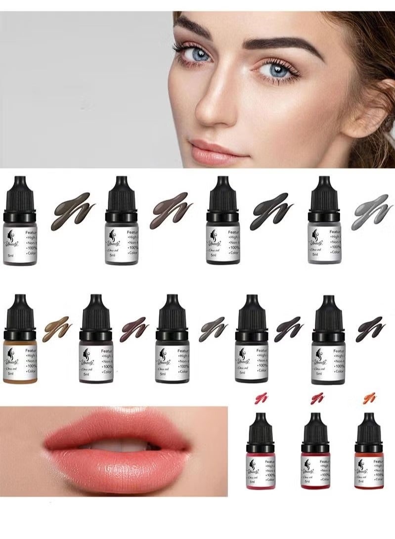 Coconut Eyebrow Permanent Makeup Pigment Eyeliner 3 Colors 5ml Tattoo Ink Micro Blade Tattoo Machine Supplies No Mixing Pigment Set Professional Tattoo Set Beauty Supplies (3 Bottles) - Image 4