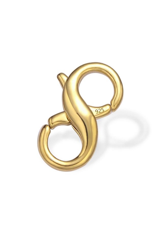 Ash's Choice Lobster Clasp Necklace Bracelet Extender 925 Sterling Silver Plated With 14K Gold Necklace Connector Extender Clasps Plated 14K Gold Closures Claw For Diy Jewelry Repair(0.55"X0.24" Gold 1P) - Image 1