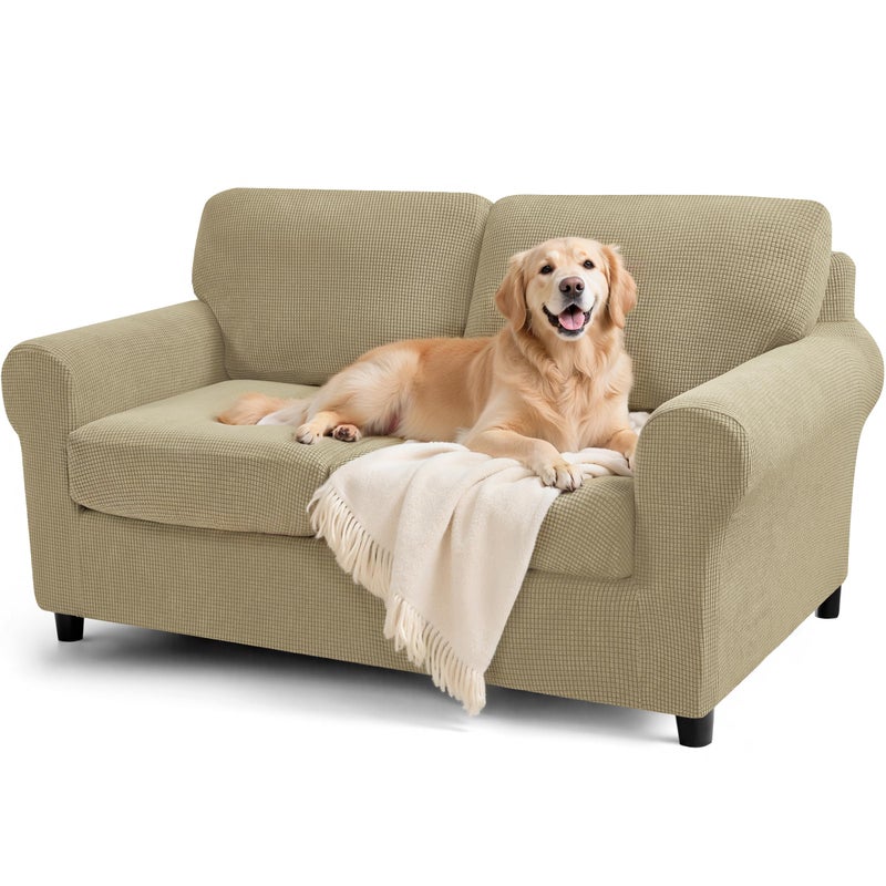 SUBRTEX 5 Pieces Stretch Sofa Slipcover Sets Couch Cover Sets Backrest Cushion Covers Furniture Protector Collection Set for Oversize Sofa Loveseat Chair Slip CoversMedium New Kahki