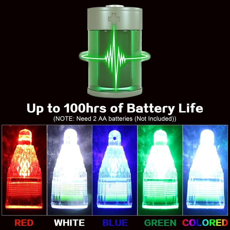 OROOTL LED Fishing Light Deep Drop Fishing Lights Waterproof Underwater Fishing Lights Attractive Glow Bait Lure Lamp Green White Red Blue Night Fishing Tools for Saltwater Freshwater, Green - Image 2