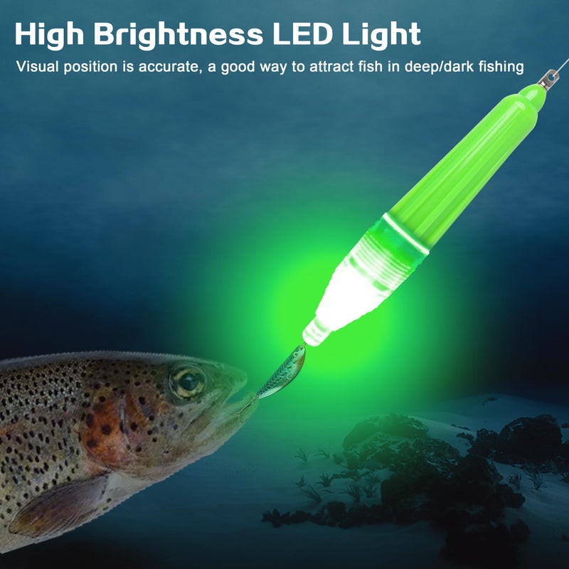 OROOTL LED Fishing Light Deep Drop Fishing Lights Waterproof Underwater Fishing Lights Attractive Glow Bait Lure Lamp Green White Red Blue Night Fishing Tools for Saltwater Freshwater, Green - Image 4