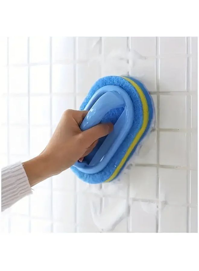 3 Layer Thickened Cleaning Brush With Handle 1pc Portable Design For Bathroom Bathtub Tile Kitchen Living Room Medium Hardness Dishwashing Sponge Pot Scrubber Powerful Stain Removal - Image 1